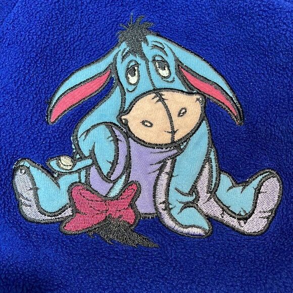 VINTAGE Disney Eeyore Embroidered Fleece Pullover Sz M - Picture 10 of 12